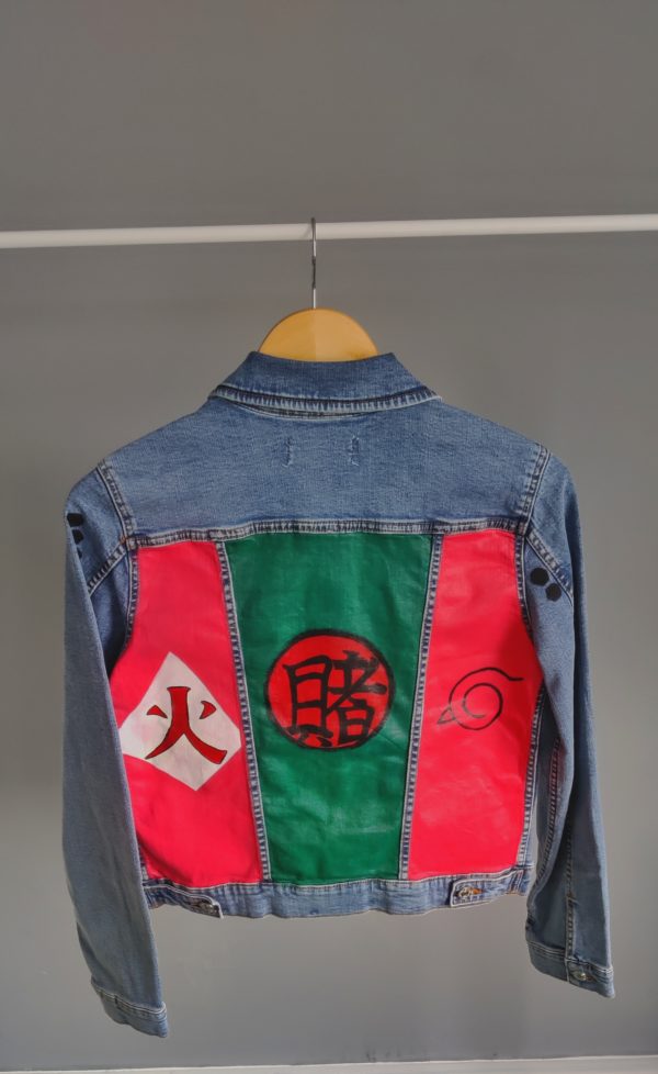 Hand-painted Naruto Hokage denim jacket