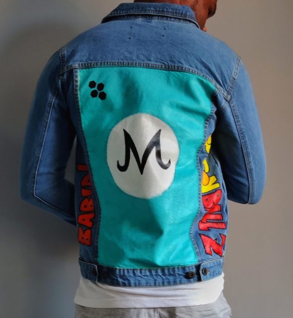 Hand-painted Blue Majin Buu Denim jacket