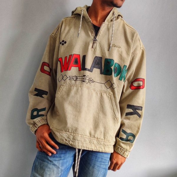 Hand-painted Gainde Denim Hoodie Jacket