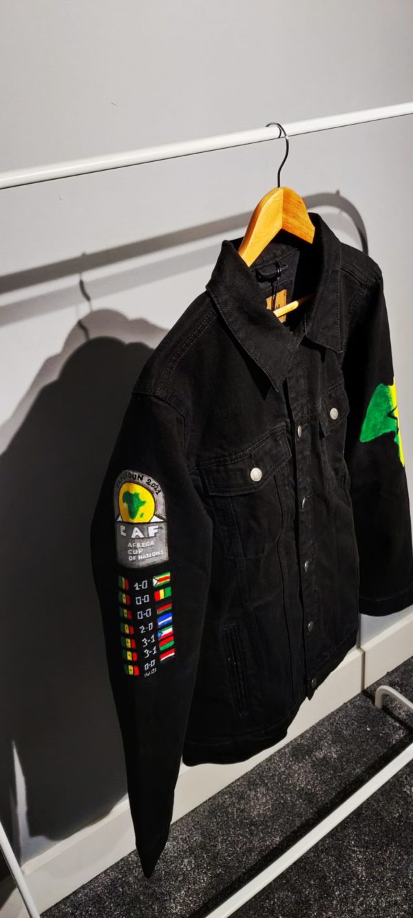 Hand-painted Sadio mane Gaïnde black denim Jacket