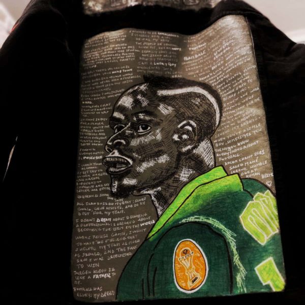 Hand-painted Sadio mane Gaïnde black denim Jacket