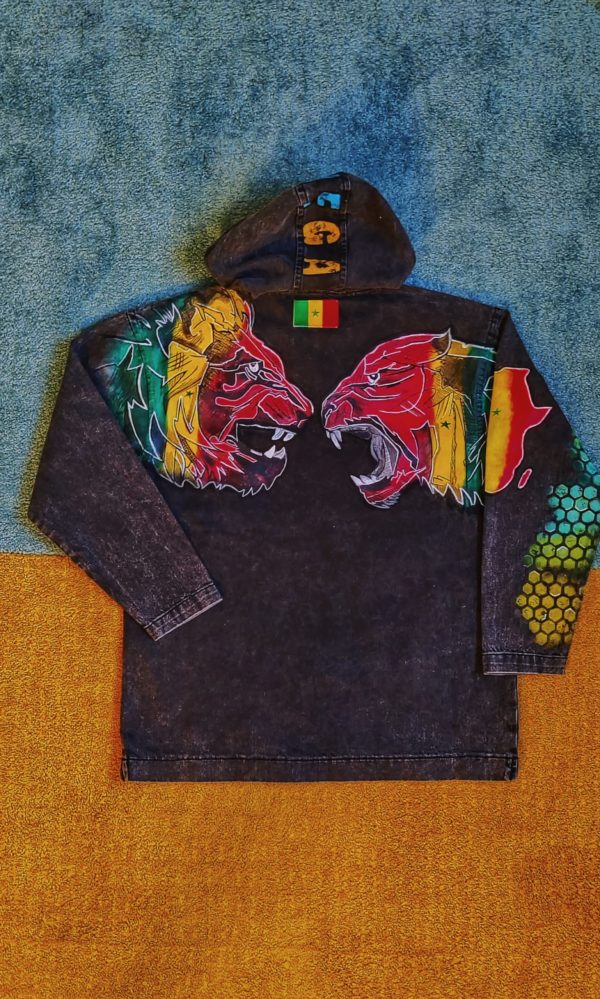 Hand-painted Lion Denim Jacket