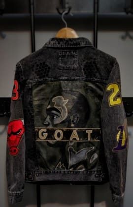 hand painted denim jacket GOAT