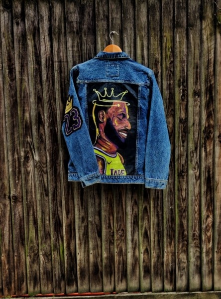 Hand-painted King Lebron James denim Jacket
