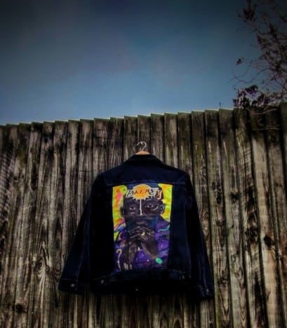 hand painted denim jacket Kobe Bryant